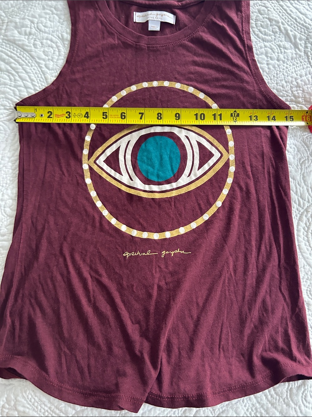 Spiritual Gangster Burgundy Eye Graphic Muscle Tank - Picture 5 of 7